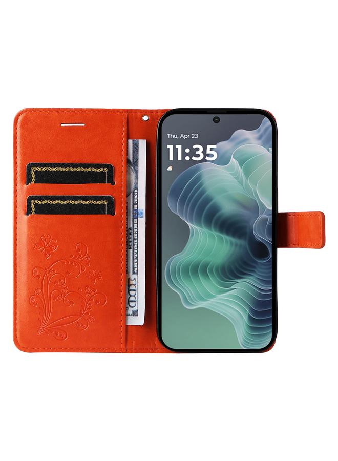 اس-توب جراب لهاتف موتورولا موتو جي 35، جراب هاتف جلدي قابل للطي بنقشة فراشة ثلاثية الأبعاد - Image 4