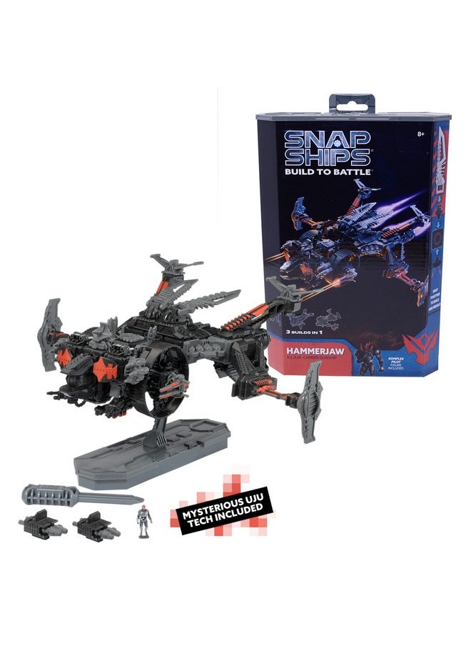 SNAP SHIPS Snap Ships - KOMPLEX Hammerjaw K.L.A.W. Gunship - Building Toy Sets - 3 Builds - Ages 8+  - Image 1