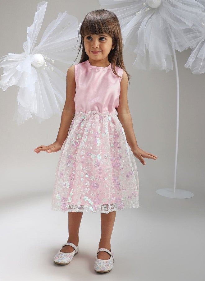 BONKIDS Floral Fit & Flare Midi Dress - Image 1