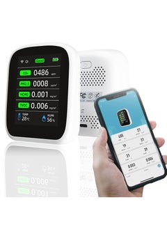 KASTWAVE Air Quality Monitor Indoor, Quality Monitor Detects Carbon Dioxide, 8 in1 Home Air Quality Tester, Smart Home for Indoor Air Quality Test, for Home, Car, Free Smart Life App  - Image 1