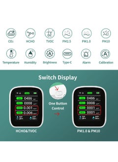 KASTWAVE Air Quality Monitor Indoor, Quality Monitor Detects Carbon Dioxide, 8 in1 Home Air Quality Tester, Smart Home for Indoor Air Quality Test, for Home, Car, Free Smart Life App  - Image 4