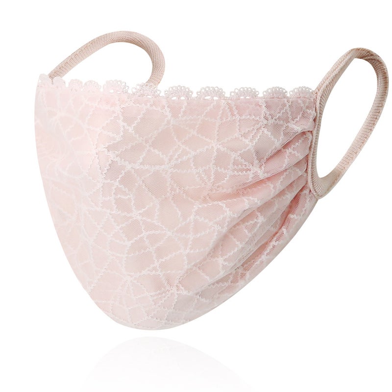 Lace Mouth Cover Womens Dust-proof Breathable Washable Adult Thin Cross-border Spot New Pure Cotton Summer Sunscreen Mask Shallow powder Shallow powder