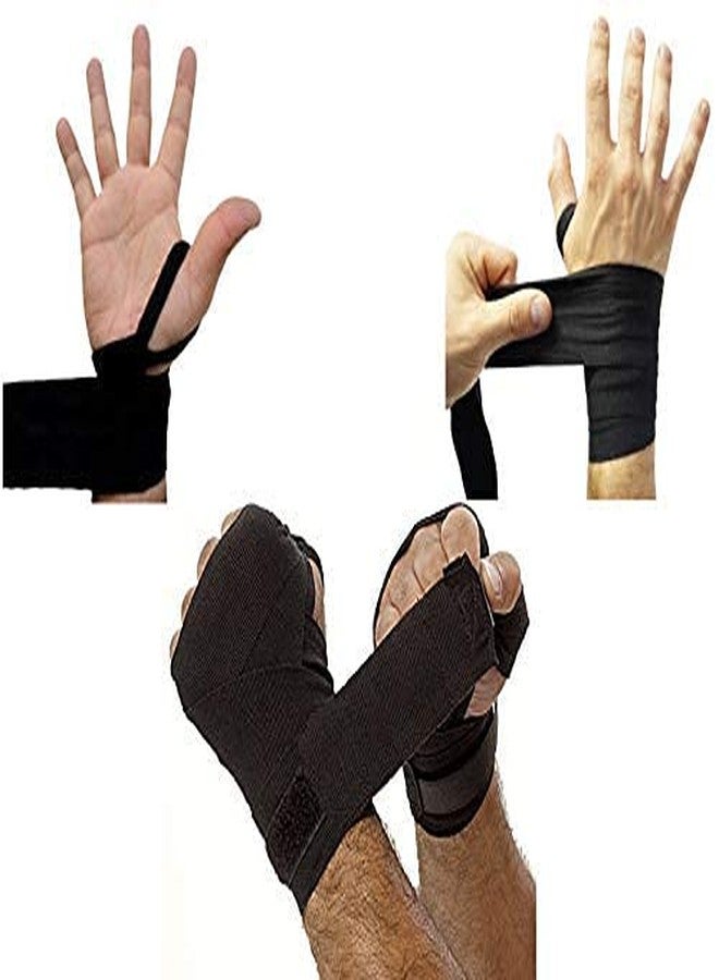 ZaySoo Boxing Hand Wrap Boxing Mexican Stretch/Handwraps/Spandex Bands/Hand Bandage/Protectors/Muay Thai/MMA/Kick Boxing - Free Size - Black - Image 1