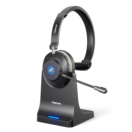 Vipdream Wireless Headset with Microphone for Work Bluetooth 53 Computer Headset for Laptop 45 Hours Battery Life Mute Button Headset with Mic for PC iPhone Zoom Skype Office Home - Image 1
