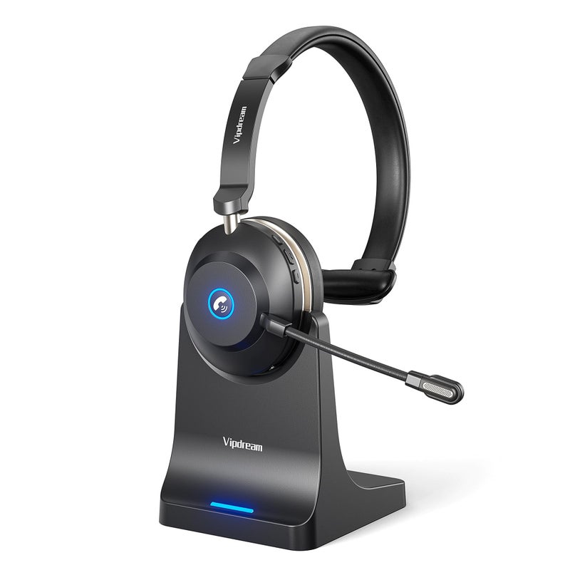 Vipdream Wireless Headset with Microphone for Work Bluetooth 53 Computer Headset for Laptop 45 Hours Battery Life Mute Button Headset with Mic for PC iPhone Zoom Skype Office Home - Image 2