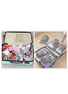 Arabest 15 Pcs Shoe Bags for Travel, Portable Shoe Bags with Clear Window,  Drawstring Dustproof Travel Shoe Storage Bag for Men & Women,gray (Small+Medium+Large)  - Image 2