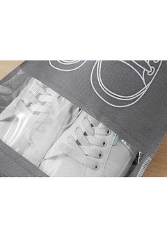 Arabest 15 Pcs Shoe Bags for Travel, Portable Shoe Bags with Clear Window,  Drawstring Dustproof Travel Shoe Storage Bag for Men & Women,gray (Small+Medium+Large)  - Image 4