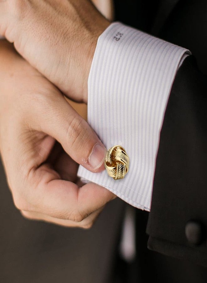 هاوسن طقم أزرار أكمام ومشابك ربطة عنق من هاوسون للرجال، أزرار أكمام معقودة للرجال، مشابك ربطة عنق مقاس 2 بوصة، هدايا لحفلات الزفاف والأعمال التجارية - Image 3