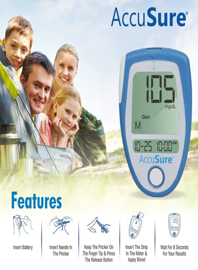 AccuSure Blood Glucose Monitoring System Test Strips, 25 Count (Multi Color) - Image 5