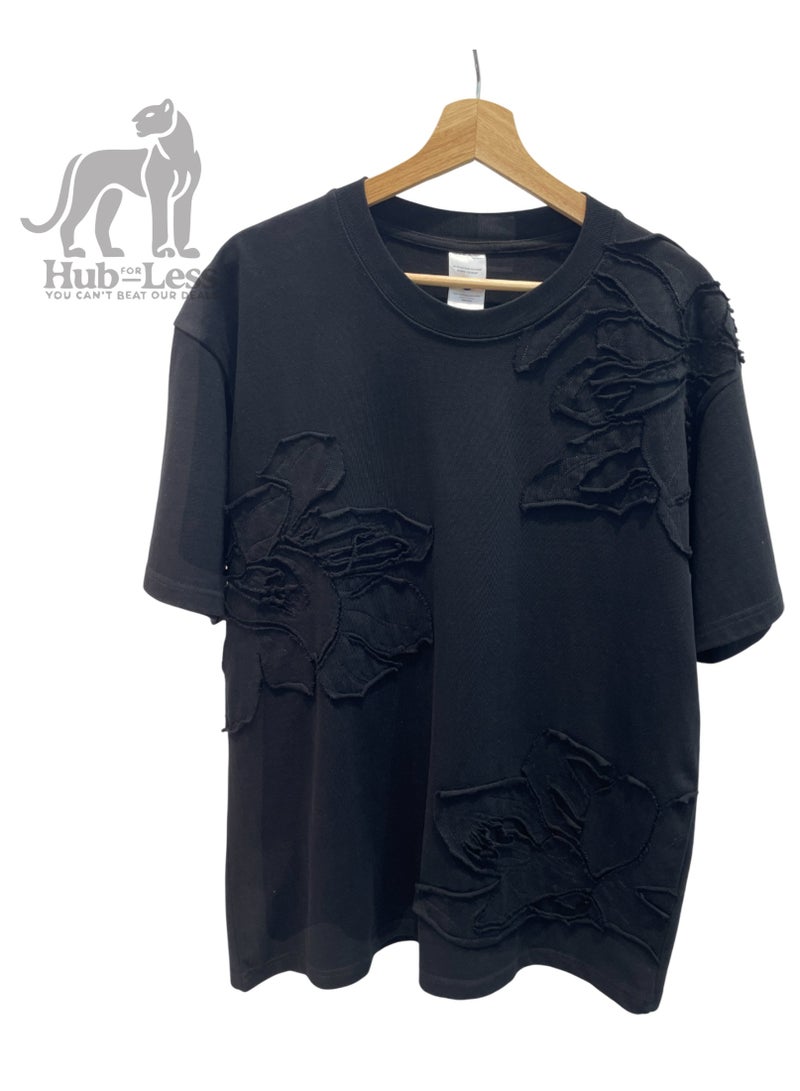 Heavyweight Men’s T-Shirt with Wide Collar & Embroidered Patch – Premium Fabric & Bold Design