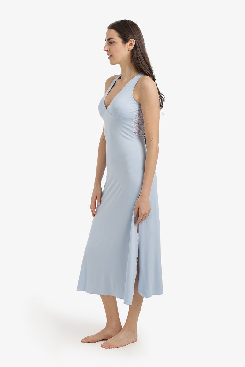 Carina Side-Slit Midi Nightgown - Image 2
