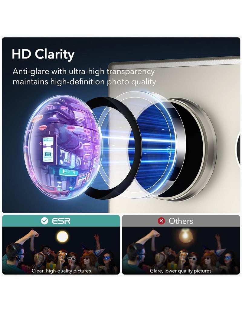 Samsung Galaxy S24 Ultra Camera Lens Protector, Individual Lens Protectors, Scratch-Resistant Ultra-Thin Tempered Glass with Aluminum Edging, Galaxy S24 Ultra Case Friendly, 1 Set, Clear