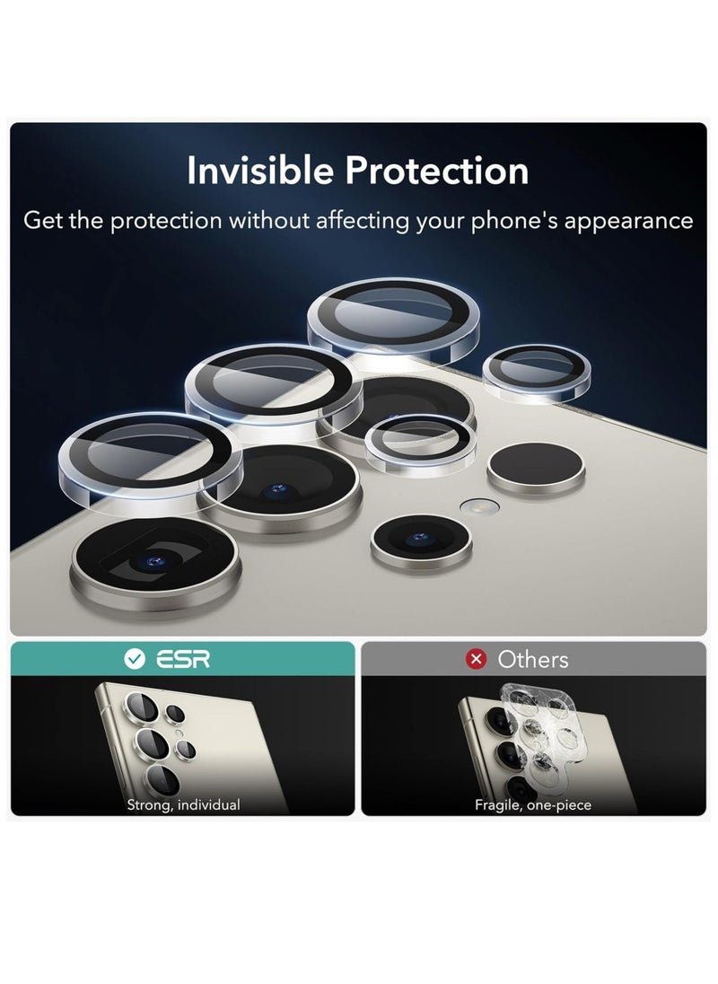 Samsung Galaxy S24 Ultra Camera Lens Protector, Individual Lens Protectors, Scratch-Resistant Ultra-Thin Tempered Glass with Aluminum Edging, Galaxy S24 Ultra Case Friendly, 1 Set, Clear