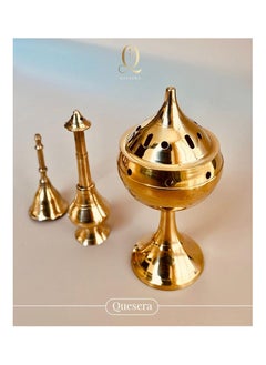 Quesera Brass Pooja bell, Rose water sprinkler and Oil Lamp gift set for diwali/House warming gift. - pzsku/ZFFF69570211E90ED6E55Z/45/_/1697610656/6785e30f-b0e2-4694-b21b-b72b9c3a67a6