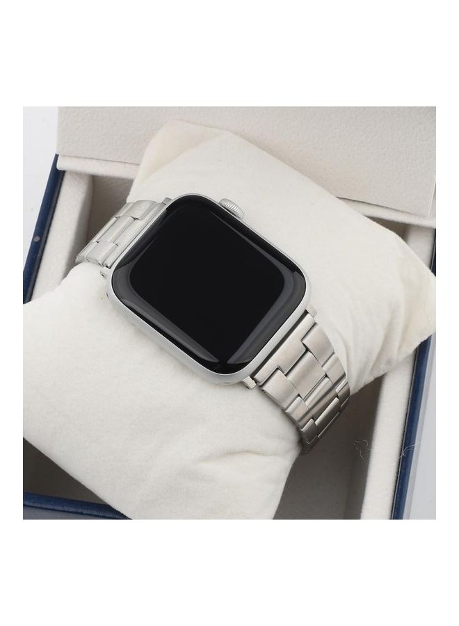 نيبمينينت سوار معصم شياوومان من الإستانلس ستيل بثلاثة فتحات يمكن فصله يدويا لساعة أبل سيريس 1/ 2/ 3/ 4/ 5/ 6/ 7/ SE مقاس 42-44-45 مم - Image 5