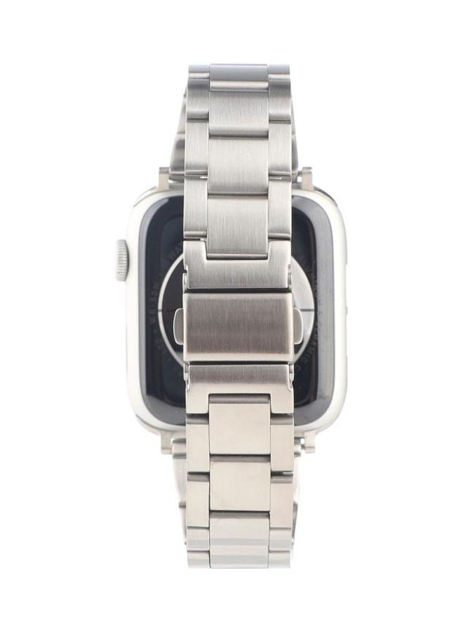 نيبمينينت سوار معصم شياوومان من الإستانلس ستيل بثلاثة فتحات يمكن فصله يدويا لساعة أبل سيريس 1/ 2/ 3/ 4/ 5/ 6/ 7/ SE مقاس 42-44-45 مم - Image 3