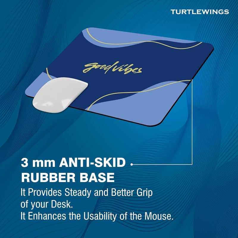TURTLEWINGS | Mousepad | Inspirational Quote Mousepad – 22x18 cm, 3mm Thick | Abstract Design Non-Slip Rubber Base | Office, Study & Gaming Use | Premium Smooth Surface 7 - Image 2