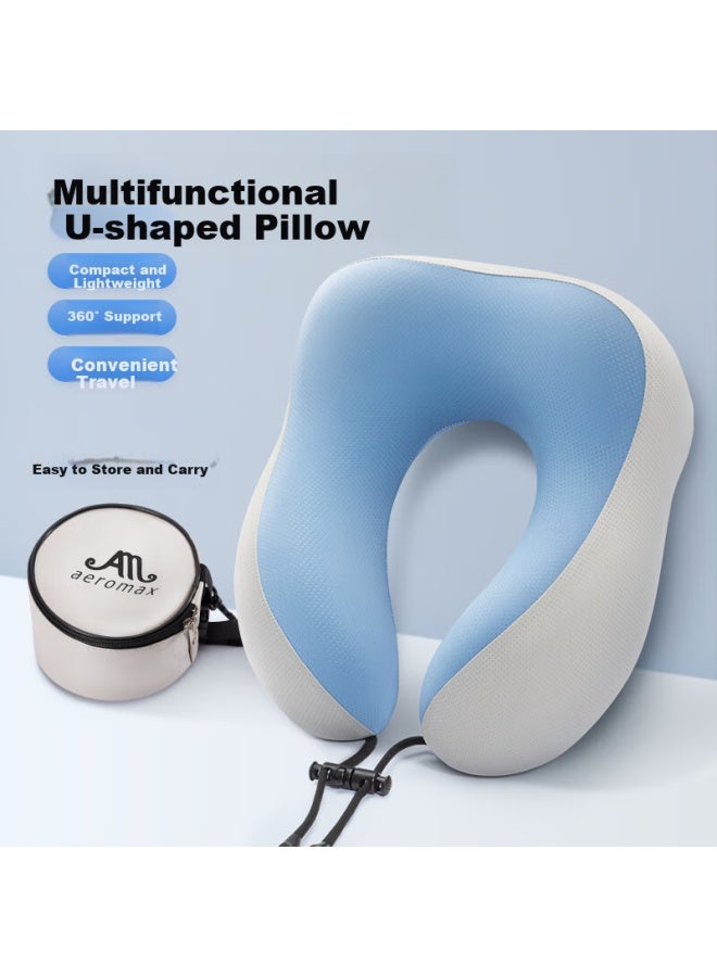 Aolumasi U-shaped Neck Pillow, Airplane And High-speed Rail Travel Accessory, Multifunctional Portable Travel Memory Foam Cooling U-shaped Nap Headrest