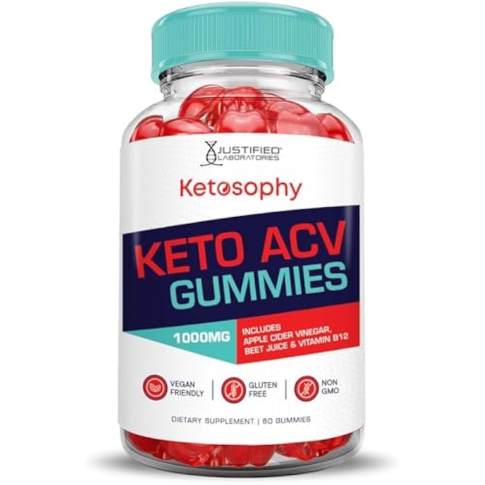 Justified Laboratories Ketosophy Keto ACV Gummies Advanced Formula 1000MG Ketosophy Keto Gummies Apple Cider Vinegar Formulated with Pomegranate Beet Juice Powder B12 Vegan Non GMO 60 Gummys - Image 4