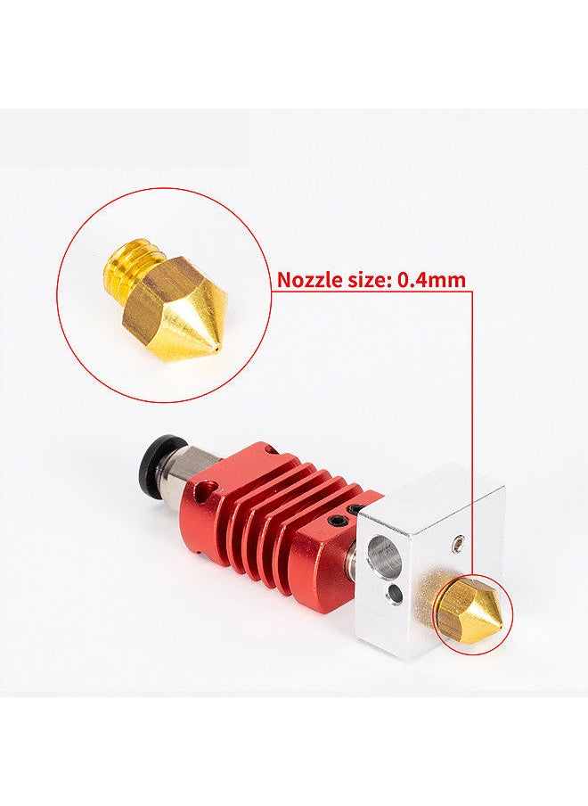 Tronxy - 3D Upgrade Parts Assembled MK10 Extruder Hotend Kit with Aluminum Heating Block 0.4mm Nozzle 100K Ohm Thermistor PTFE Tube 24V 50W Compatible with X5SA/X5SAPRO/XY-2PRO 3D Printer - Image 1