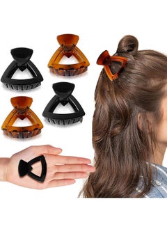 BIRDWARE hair Clips For Women 4Pcs Claw Clips Butterfly Clips hair Accessories For Girls Fancy Korean Clutch Stylish hairclip Women Medium hair clutchers Brown and Black Colour