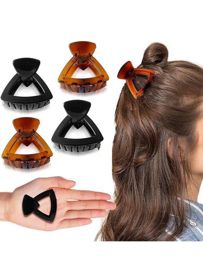 BIRDWARE - BIRDWARE hair Clips For Women 4Pcs Claw Clips Butterfly Clips hair Accessories For Girls Fancy Korean Clutch Stylish hairclip Women Medium hair clutchers Brown and Black Colour - Image 1