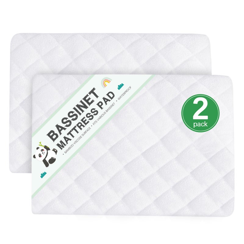 Biloban Waterproof Bassinet Mattress Protector Fit for 20 x 33 Angelbliss 3 in 1 IKOMZY YADAQE Cowiewie and Nordmiex Bassinet Ultra Soft Breathable Viscose Made from Bamboo Surface Washer Dryer
