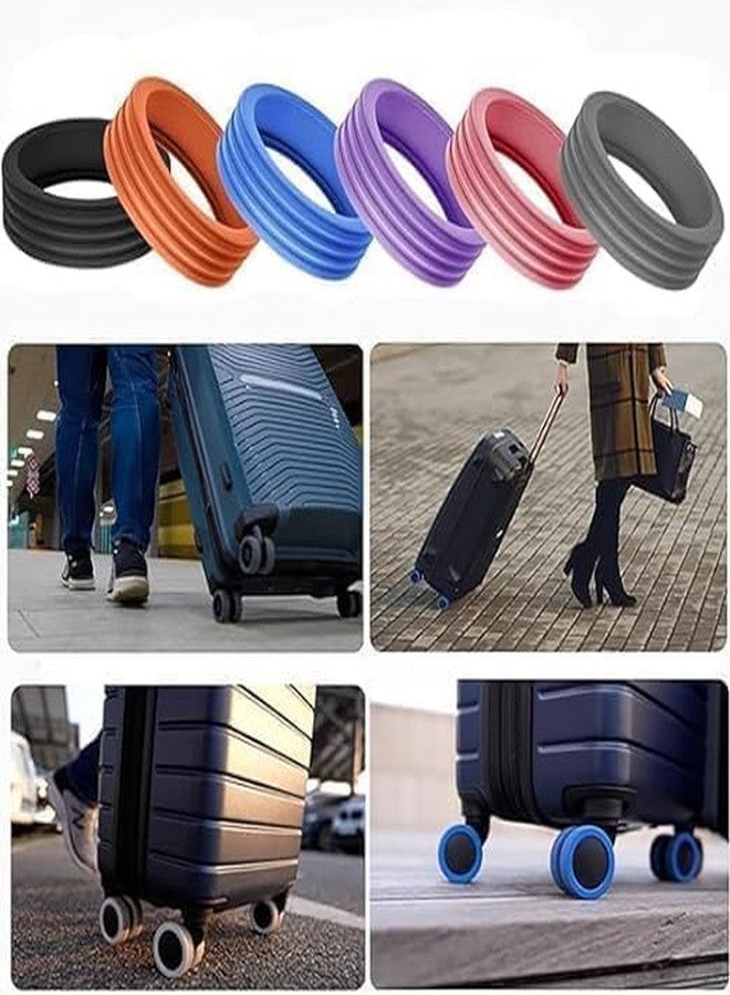 KINETICS LIGHTING Luggage Wheel Silicone Protector Cover 8PCS Trolley Wheel Cover Silicone Shock Absorption Wheel Cover for Trolley Bag Suitcase Wheel Cover Silicone Spinner Wheel Bag/Chair (8) Black. (8) - Image 4
