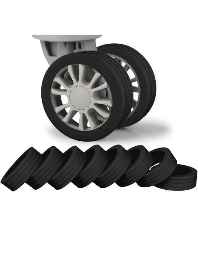 KINETICS LIGHTING Luggage Wheel Silicone Protector Cover 8PCS Trolley Wheel Cover Silicone Shock Absorption Wheel Cover for Trolley Bag Suitcase Wheel Cover Silicone Spinner Wheel Bag/Chair (8) Black. (8) - Image 1