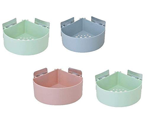Vruta Corner Shelf Bathroom Kitchen Rack Self Adhesive Shower Caddy Plastic Triangle Wall Mount Storage Basket (Multicolor)(Medium Size) (4) - Image 1
