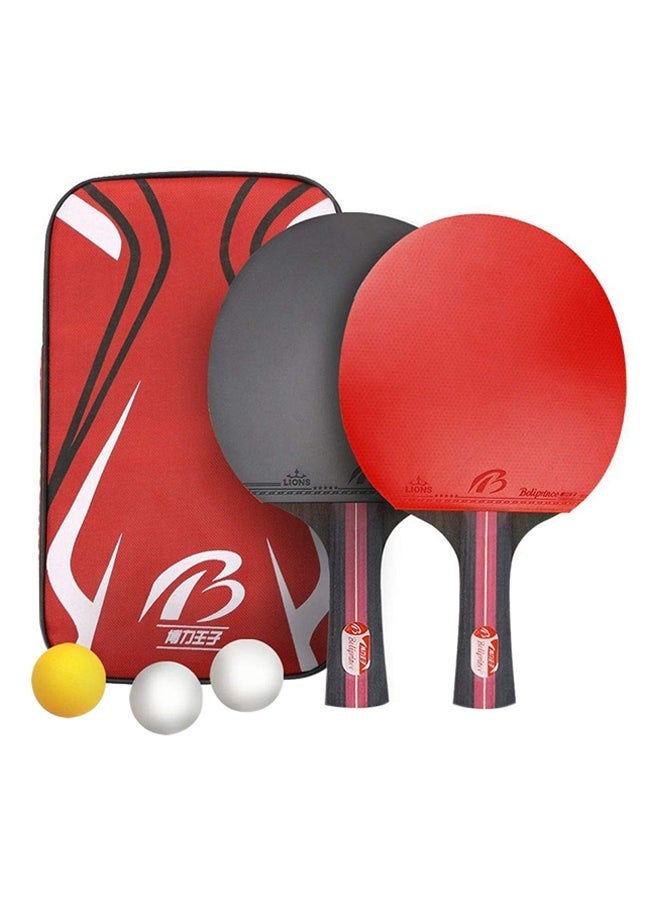 Bukela 2-Piece Ping Pong Paddle Racket Set With 2 Rubber Bats And 3 Ping Pong Balls - Image 1