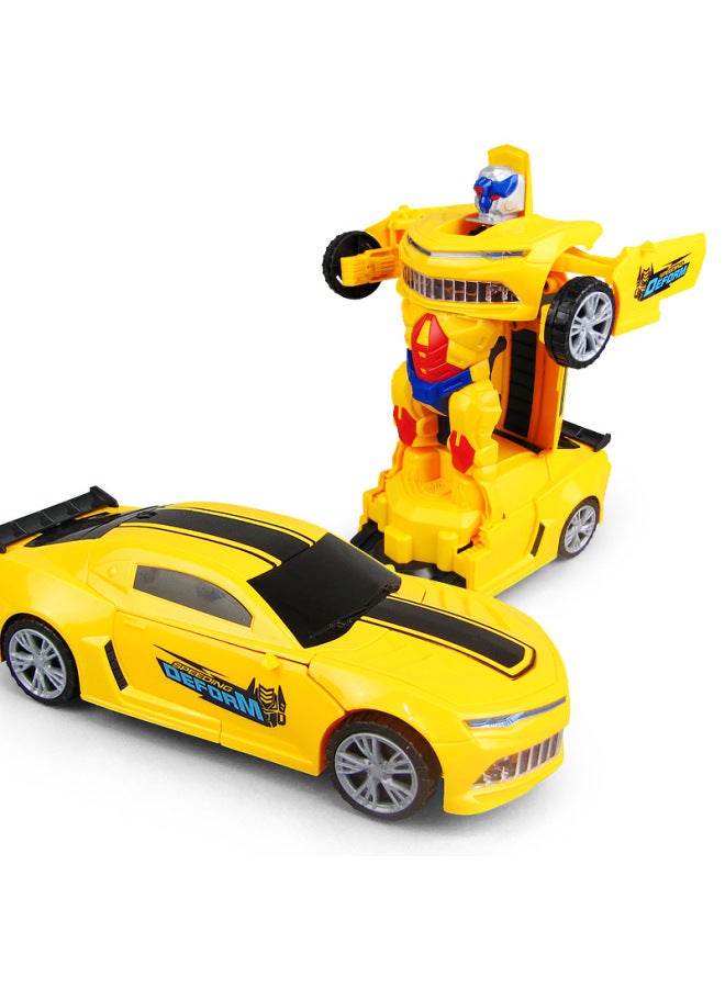 Shake The Same Electric Universal Deformation Small Huang Feng Light Music Automatic Deformation Robot Model Children's Toys