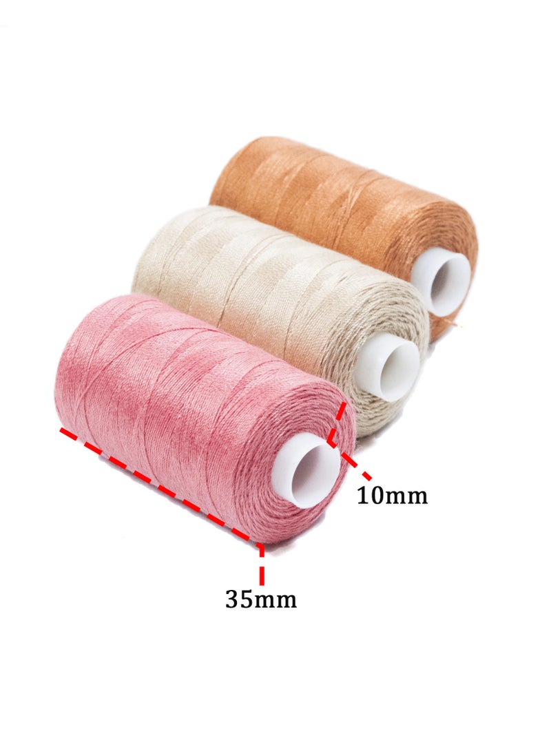 3 Rolls Jeans Sewing Threads – Durable Denim Stitching for DIY Projects (Dusty Rose, Beige, Clay Brown) – 300 Yards Each - Image 2
