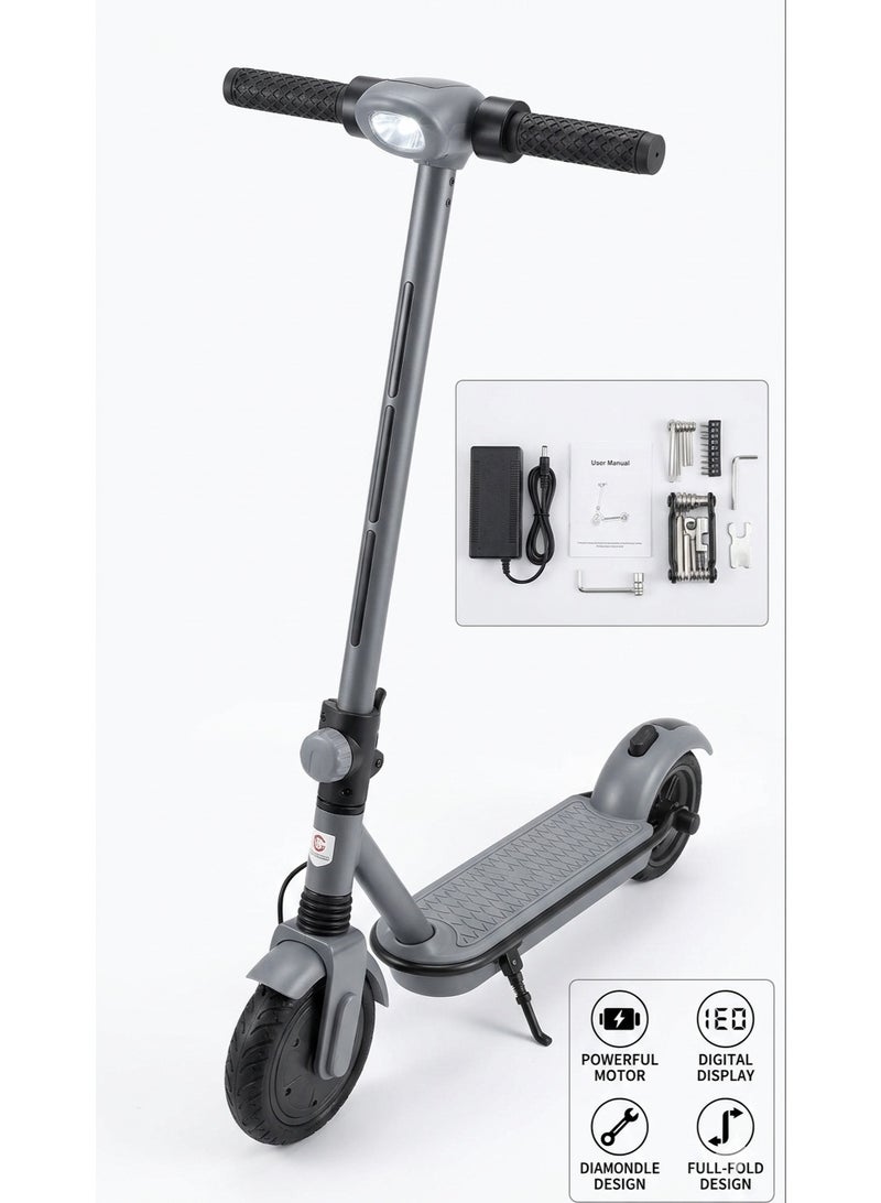KUGOO Electric Scooter for Adults & Teens  ⁠[250W]⁠ Powerful Motor, up to Speed 25 km/h [25 Miles]⁠ Range, 8.5" ⁠[Pneumatic/Solid]⁠ Tires, Foldable Commuter E-Scooter with Digital Display & Dual Braking System (Grey) - Image 2