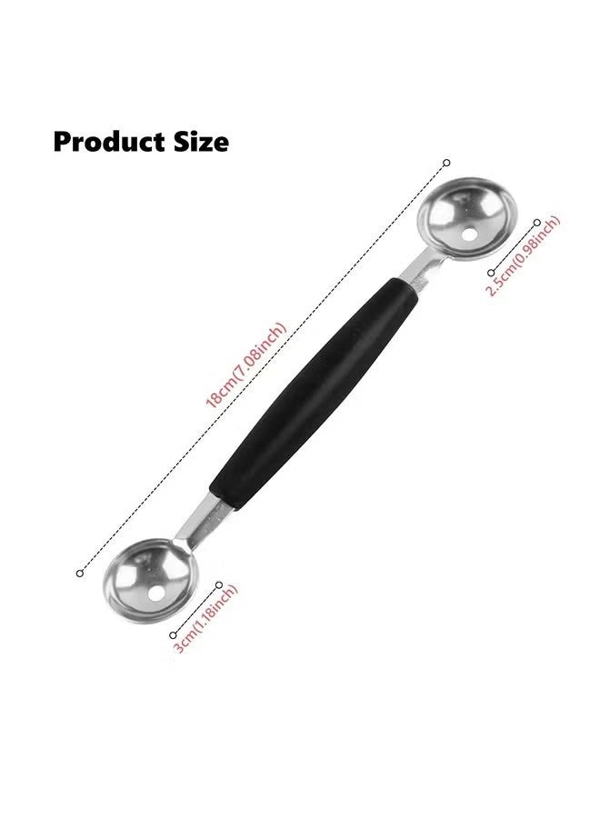 YJ Double-Sided Fruit Melon Baller Spoon, 2 in 1 Stainless Steel Melon Ballers Melon Scoop for Watermelon Cantaloupe Ice Cream - Image 1
