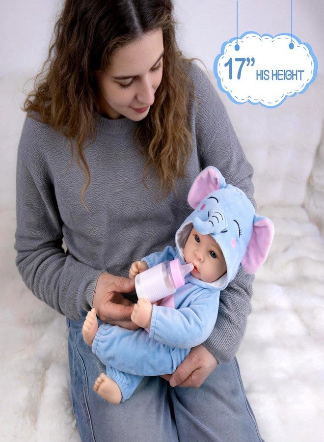 Aori Baby Doll Boy 17 inches, Real Life Baby Boy Dolls with Feeding Kit Included, Life Like Newborn Boy Baby Doll that Look Real, Ideal Gift for Kids, Birthday, Pretend Play - Image 5