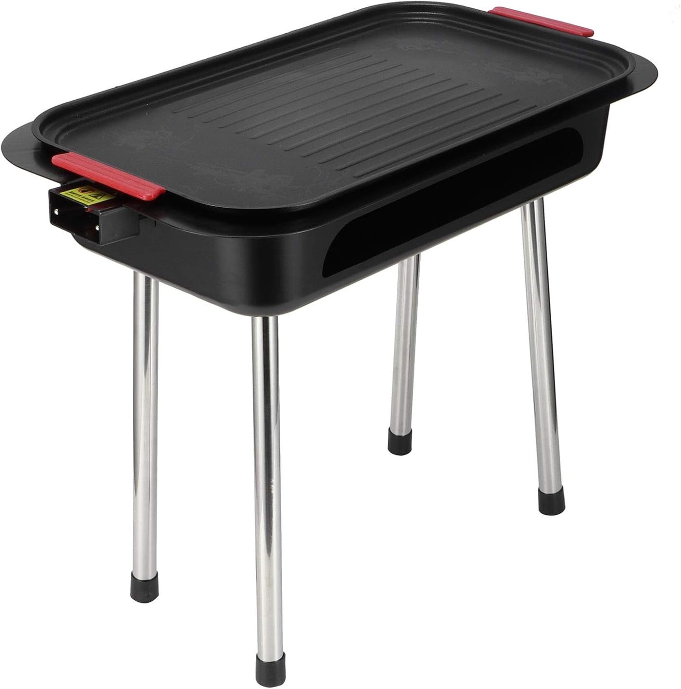 Electric Grill, Practical Indoor Electric Grill Smokeless Grill, Multi‑Functional with Non‑Slip Brackets for Home Indoor Outdoor BBQ