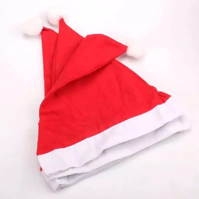 Little More LITTLEMORE Christmas Caps | Santa Caps | santa claus caps for adults or kids | Merry Christmas Hat Cap for Christmas | Christmas Decorations Items (Pack od 5) - Image 3