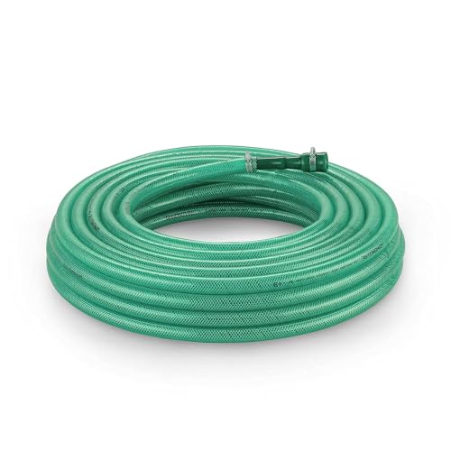 Garbnoire 0.75 Inch Heavy Duty 3 Layered Braided Water Hose Pipe | Garden Outdoors Pipes with Hose Connector (30 Meter (98.4 Feet), Green) - Image 1