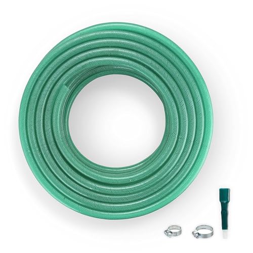 Garbnoire 0.75 Inch Heavy Duty 3 Layered Braided Water Hose Pipe | Garden Outdoors Pipes with Hose Connector (30 Meter (98.4 Feet), Green) - Image 3