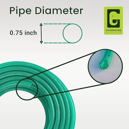 Garbnoire 0.75 Inch Heavy Duty 3 Layered Braided Water Hose Pipe | Garden Outdoors Pipes with Hose Connector (30 Meter (98.4 Feet), Green) - Image 5