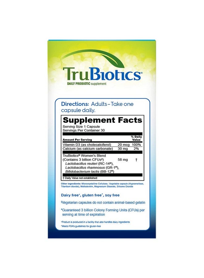 TruBiotics Probiotic for Women Probiotics for Digestive Health, Vaginal & Bone Health, Formulated with Bifidobacteria for Healthy Gut & Balanced pH, Daily Women's Probiotic Supplement, 30 Capsules - Image 2
