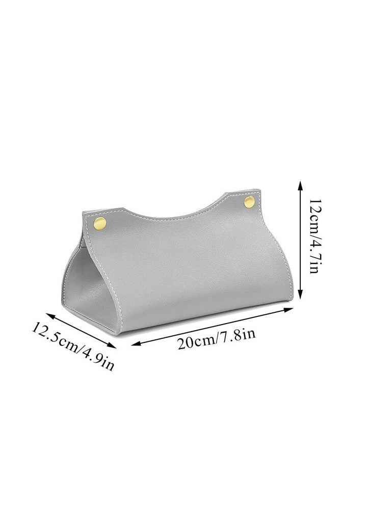 Generic Tissue Box Holder,Modern PU Leather Rectangular Tissue Box Cover Holder Organizer for Bathroom Home Living Room, Bedroom,Kitchen,Vanity Countertop,Office Desk Tissue Box Cover for Car-Grey  - Image 2
