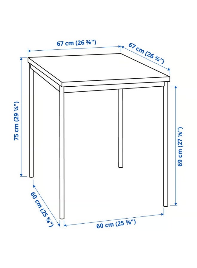 Generic Dining Table and 2 Chairs, Sturdy Metal Table Frame and Durable Table Top, Black 67x67 cm  - Image 5