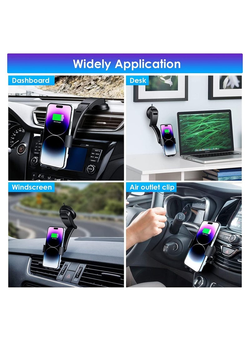 SYOSI Wireless Car Charger for Samsung Galaxy Z Flip 5, [Dual Coils] Fast Charging Phone Car Mount for Air Vent Dashboard for Samsung Galaxy Z Flip 4/3/2, iPhone 14 - Image 3