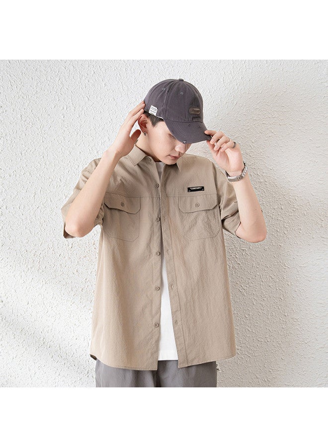 TonLion 2025 Men's Short Sleeve Shirt With Collar And Double Pockets - Summer Commuting Half-sleeve Shirt For Men - Image 3