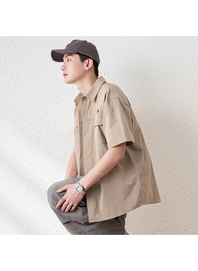 TonLion 2025 Men's Short Sleeve Shirt With Collar And Double Pockets - Summer Commuting Half-sleeve Shirt For Men - Image 4