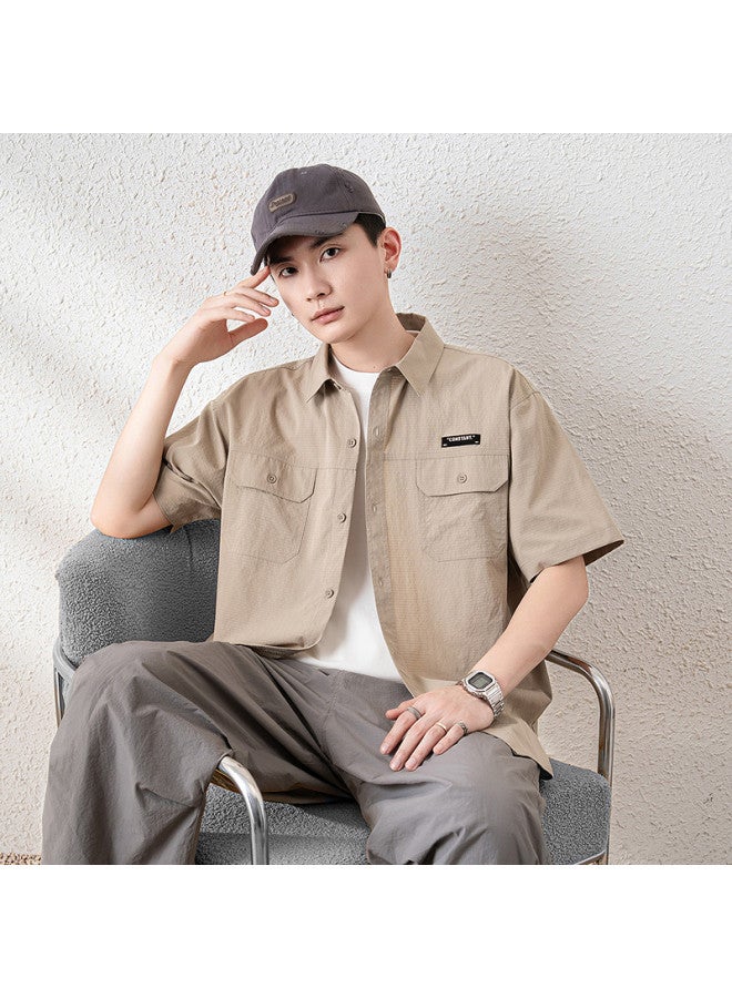 TonLion 2025 Men's Short Sleeve Shirt With Collar And Double Pockets - Summer Commuting Half-sleeve Shirt For Men - Image 5