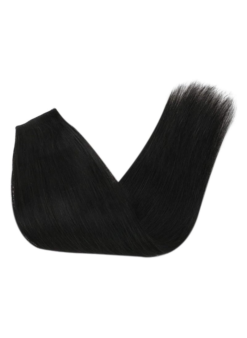 إستيل سلك شعر مستقيم غير مرئي اللون 1B شعر بشري أسود طبيعي وصلات واحدة 1B أسود طبيعي للنساء - Image 2