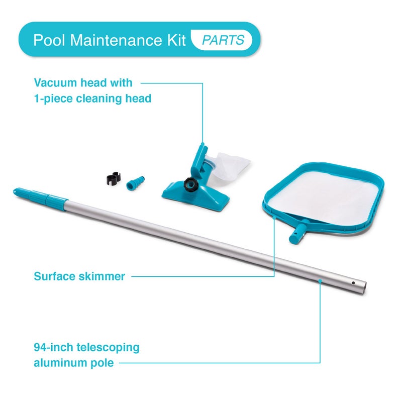 Intex 28002E Cleaning Maintenance Swimming Pool Kit with Vacuum, Surface Skimmer, and Telescoping Pole for Above Ground Pools (Pool Sold Separately) - Image 3